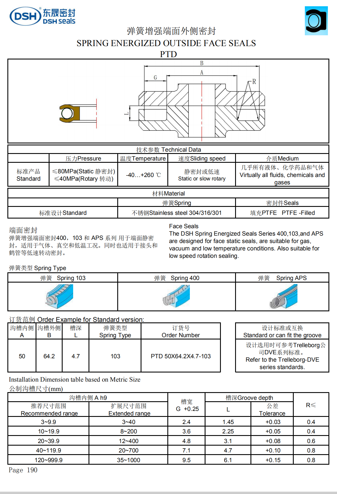 外側泛塞封PTD