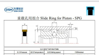 新版重載孔用組合密封圈SPG規格尺寸表