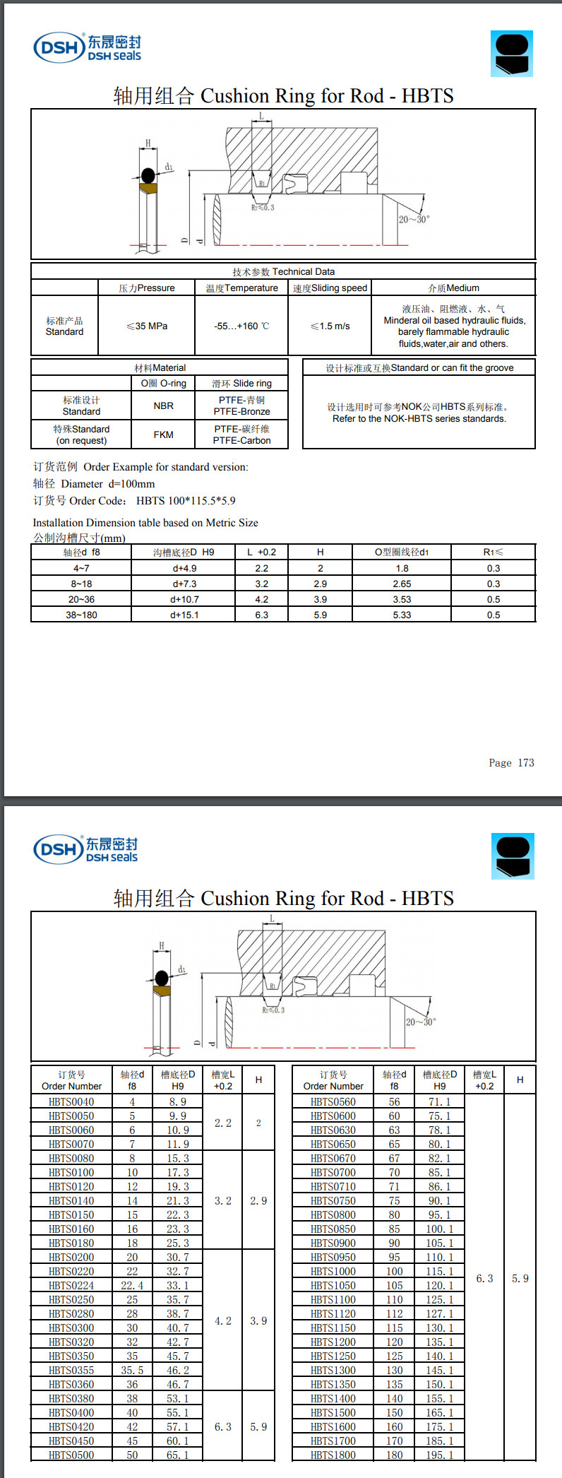 軸用組密封規格尺寸HBTS