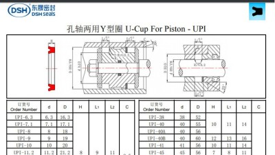 孔軸兩用Y型圈UPI規格尺寸表