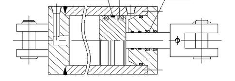 典型的液壓油缸密封件油封密封圈形式之孔軸全部用y圈型式結構圖1
